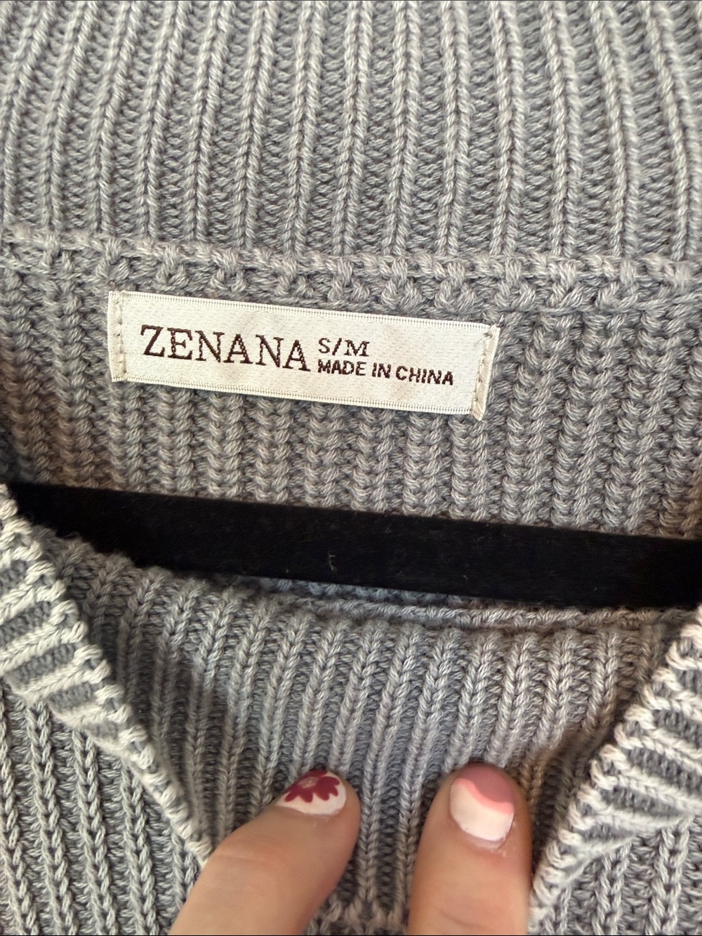 Zenana Outfitters Ribbed Crewneck Sweater - Light Gray - Picture 5 of 12